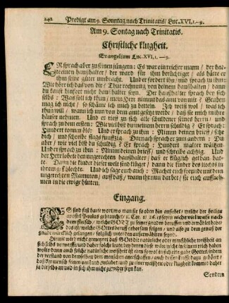 Am 9. Sontag nach Trinitatis. Christliche klugheit
