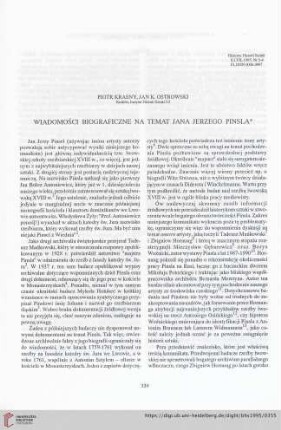 57: Wiadomości biograficzne na temat Jana Jerzego Pinsla