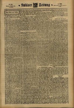 Fünfte Ausgabe vom Samstag, den 02. Dezember 1911.