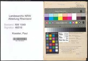 Entnazifizierung Paul Koester , geb. 07.08.1897 (Kaufmaennischer Angestellter)