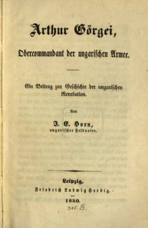 Arthur Görgei, Obercommandant der ungarischen Armee