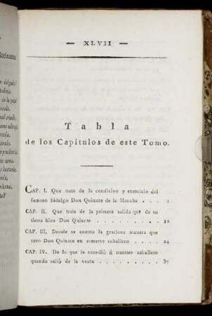 Tabla de los Capitulos de este Tomo.