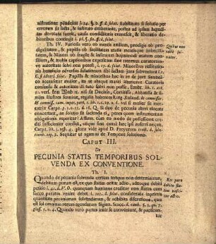 Caput III. De Pecunia Statis Temporibus Solvenda Ex Conventione.