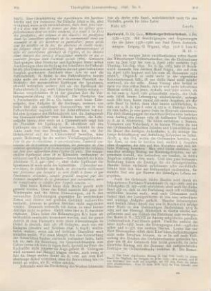 210-211 [Rezension] Buchwald, Georg, Wittenberger Ordiniertenbuch. 2. Bd. : 1560-1572