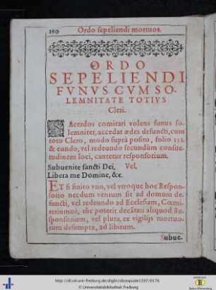 19. Ordo Sepeliendi funus cum solemnitate totius cleri.