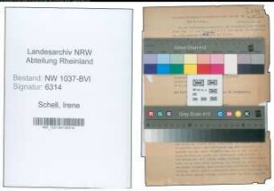 Entnazifizierung Irene Schell , geb. 01.01.1903 ()