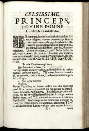 Celsissime Princepes, Domine Domine Clementissime, &c.