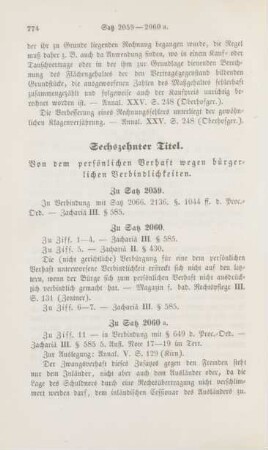 Sechszehnter Titel. Von dem persönlichen Verhaft wegen bürgerlichen Verbindlichkeiten