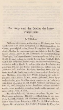 713-720 Zur Frage nach den Quellen des Lucasevangeliums