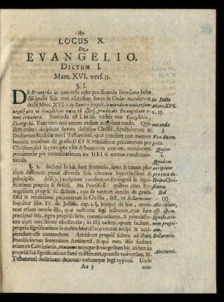 Locus X. De Evangelio