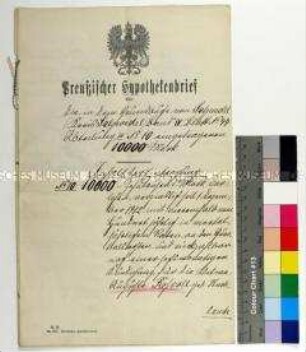 Hypothekenbrief und Schuldurkunde des Drogisten Max Rehfeld aus Salzwedel