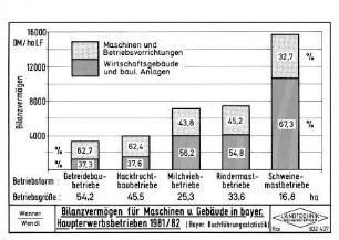 Bilanzvermögen für Maschinen und Gebäude in bayer. Haupterwerbsbetrieben 1981/82