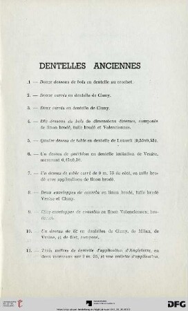 Dentelles Anciennes (Nr. 1-38)
