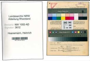 Entnazifizierung Heinrich Hoenemann, geb. 05.11.1894 (Verw.Angest.)