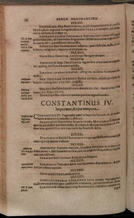 Constantinus IV. Imperator, & eius tempora.
