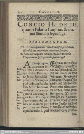 Concio II. De Iis, quae in Palatio Caiphae, & domo Simonis leprosi gesta sunt