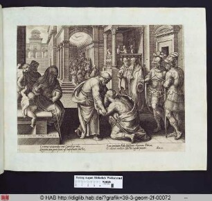 Cornelius kniet vor dem heiligen Petrus.