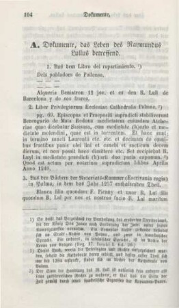 104-134 Dokumente, das Leben des Raymundus Lullus betreffend