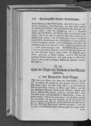 H 16. Eyde der Vögte und Bediente in den Marsch=Ländern