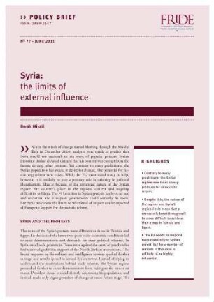 Syria: the limits of external influence