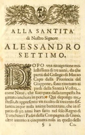 Alla santita di nostro Signore Alessandro Settimo