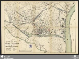 Uebersichts-Karte Der Stadt Duisburg und der Duisburger Hafen-Anlagen