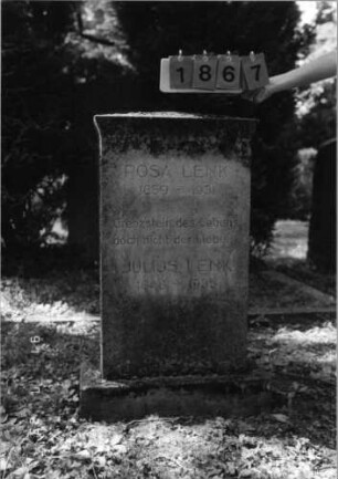 Grabstein 1867 [Hahn S. 133 Grab-Nr. 2709/10]