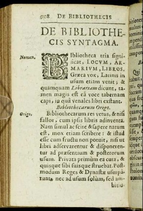 De Bibliothecis Syntagma.