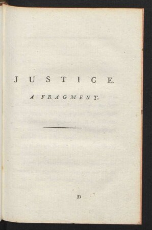 Justice. A Fragment