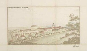 Ansicht als Gesamtschaubild der Unteroffiziersvorbildungsanstalt Ellwangen anhand Bauplans