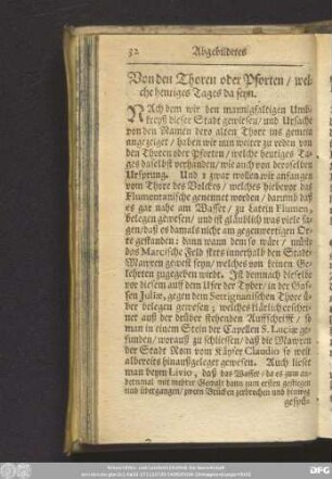 Von den Thoren oder Pforten/ welche heutiges Tages da seyn.