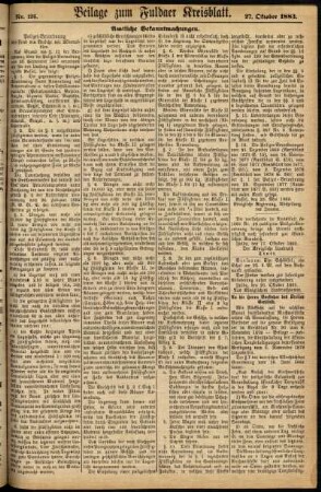 Zweite Ausgabe vom Samstag, den 27. Oktober 1883.