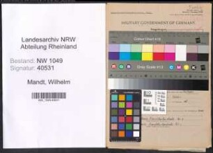 Entnazifizierung Wilhelm Mandt , geb. 06.09.1894 (Werkmeister)