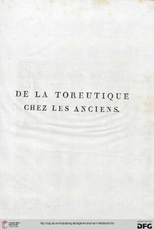 De la toreutique chez les anciens