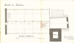Dolmetsch, Heinrich; Lustnau; Ev. Pfarrkirche, Restaurierung - Alter Zustand - Dachraum (Grundriss)