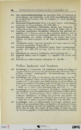 Waffen, Jagdgeräte und Trophäen (Nr. 464-479)