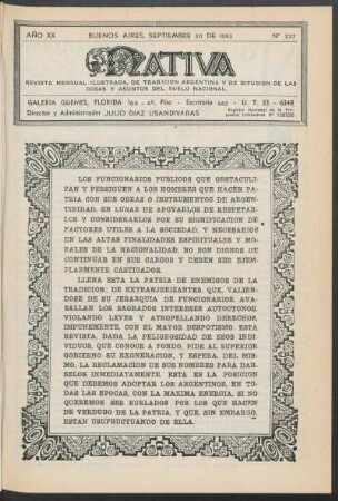 20.1943=Nr. 237: Nativa, 20.1943=Nr. 237