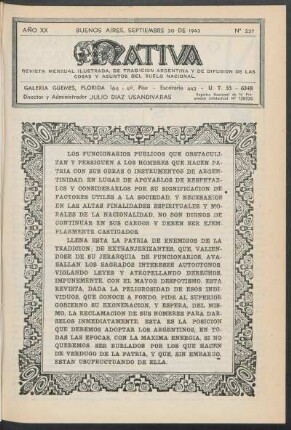 20.1943=Nr. 237: Nativa, 20.1943=Nr. 237