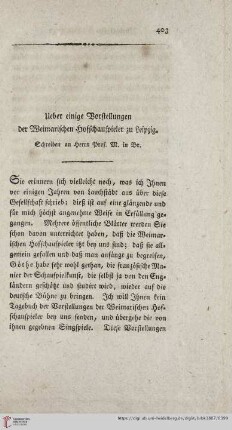 Ueber einige Vorstellungen der Weimarischen Hofschauspieler zu Leipzig