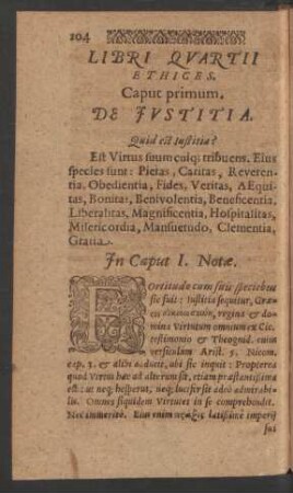 Caput primum. De Iustitia. - Caput secundum. De Pietate.