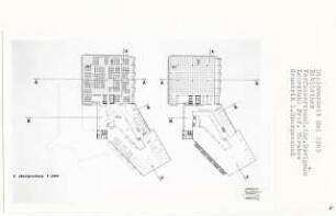 Bibliothek (Diplomarbeit bei Bernhard Hermkes): Grundriss 1. Obergeschoss 1:200
