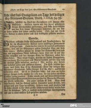Rede über das Evangelium am Tage des heiligen Erz-Märtyrers Stephani