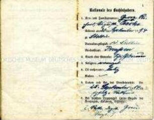 Militärpass des Musketiers Georg Leeske