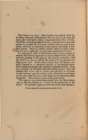 The Works of Ben Johnson : in 9 volumes, 5. ... containing The devil is an ass. The staple of news. The new inn