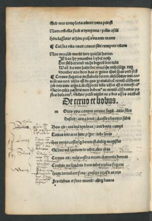 De cervo et bobus.