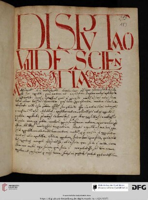 Disputatio octava, De scientia