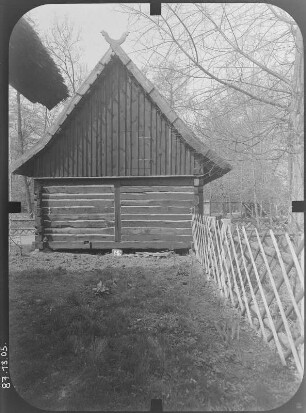 Lübbenau-Lehde, Dorfstraße 3. Freilandmuseum. Wohnhaus (Kassenhaus). Giebelfront