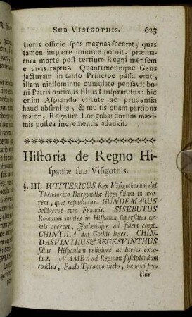 Historia de Regno Hispaniæ sub Visigothis.