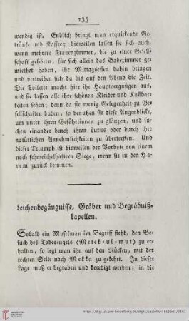 Leichenbegängnisse, Gräber und Begräbnitzkapellen