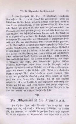 VII. Die Allgemeinheit der Freimaurerei.